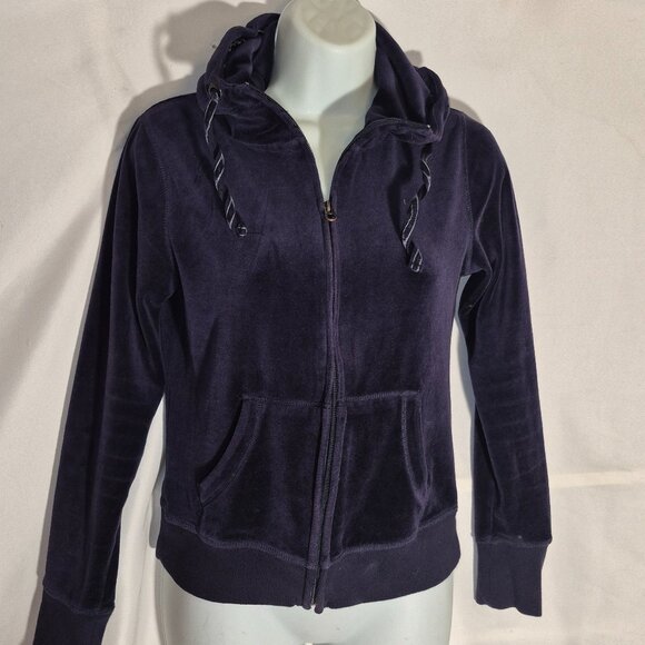 Label Of Graded Goods Tops - L.O.G.G./H&M fleece hoodie w/ zippered front, Dark Purple in size small